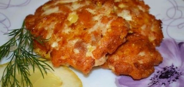 Котлеты из рубленого куриного филе с сыром