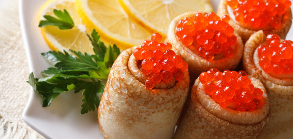 Блины с красной икрой