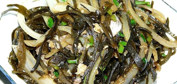 Жареная морская капуста