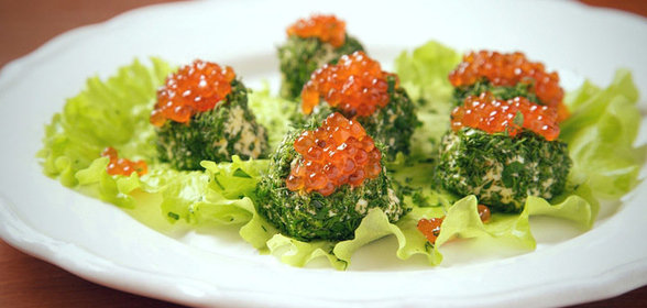 Закуска с красной икрой