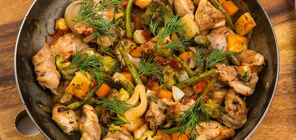 Куриная поджарка с овощами и травами: пошаговый рецепт