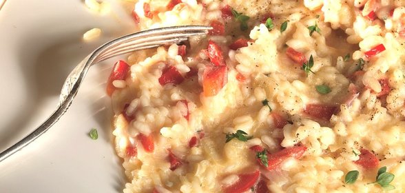 Ризотто со сливками и сладким перцем