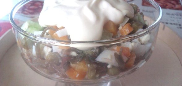 Необычный салат из морской капусты