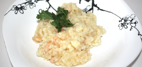 Нежное ризотто с креветками