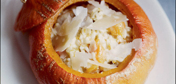 Ризотто с печеной тыквой, каштанами и маскарпоне