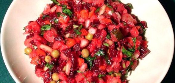 Ленивый винегрет с репчатым луком