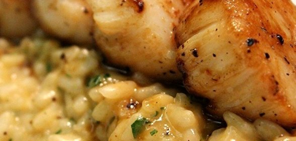 Лимонное ризотто с морепродуктами