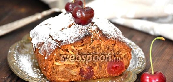 Кофейный кекс с коктейльной вишней
