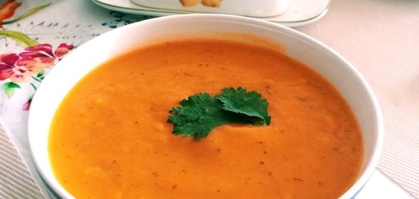 Крем-суп из тыквы с зеленью