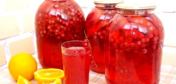 Компот из красной смородины с апельсином