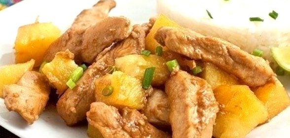 Курица с ананасами и лаймом