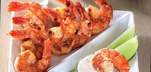 Креветки с соусом из сметаны и текилы