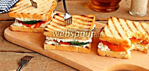 Горячие бутерброды с творогом