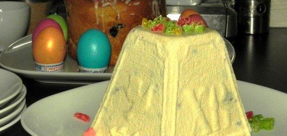 Пасха из заварного творога