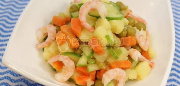 Морской салат с ванильным майонезом