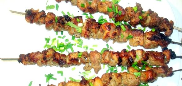 Шашлык с соком киви