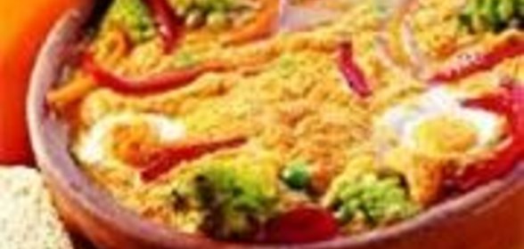 Запеканка из яиц с овощами