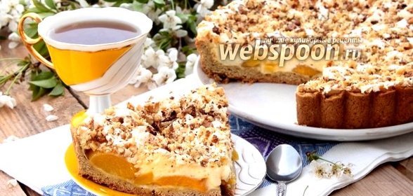 Пирог с пудинговой заливкой и орехами