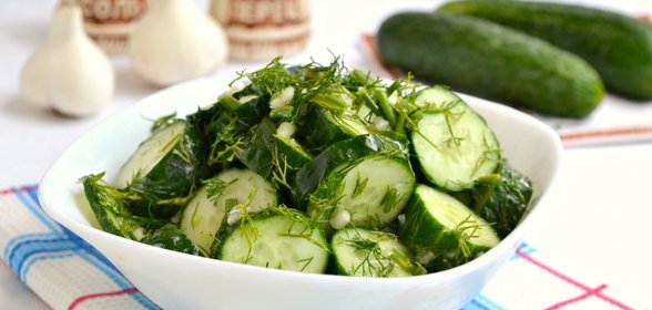 Острые малосольные огурцы за 5 минут