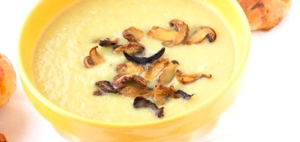 Грибной суп-пюре с плавленым сыром