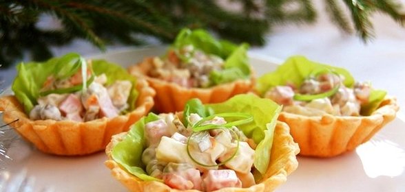 Салат легкий и вкусный в тарталетках