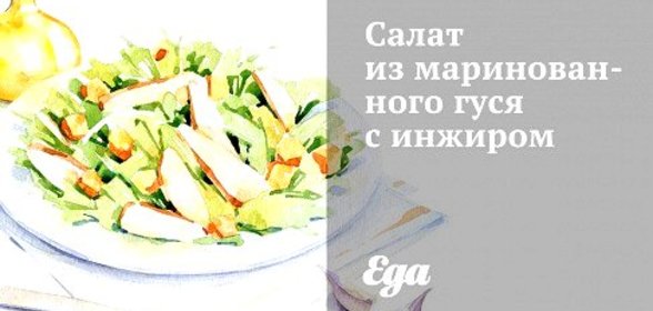Салат из маринованного гуся с инжиром