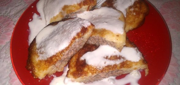 Картофельные хлопунцы с мясом