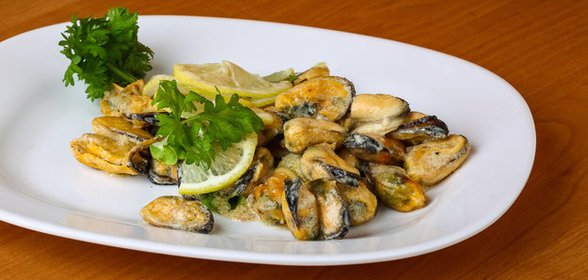 Мидии в сливочно-чесночном соусе