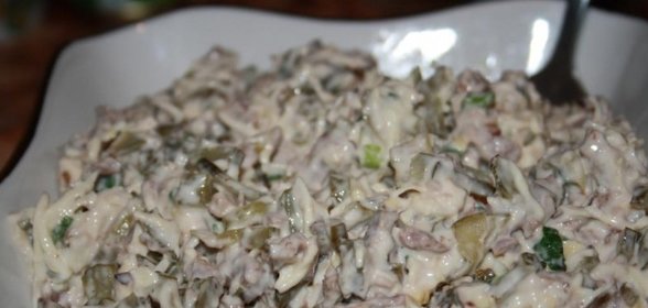 Зимний мясной салат