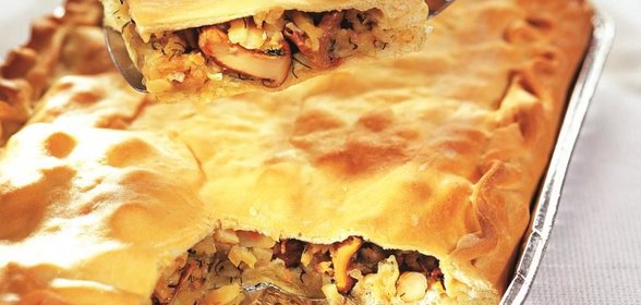Пирог с лисичками
