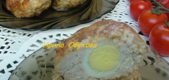 Куриные котлеты с перепелиными яйцами