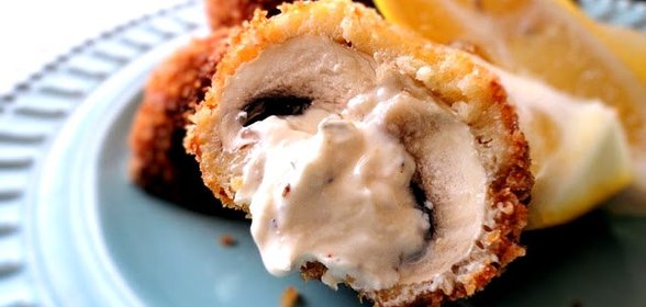 Жареные фаршированные шампиньоны