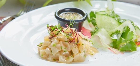 Севиче из морского гребешка с соусом из водорослей