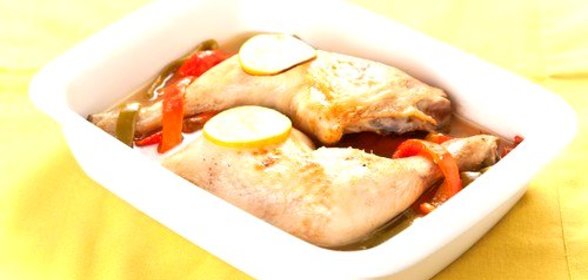 Курица с овощами в вине