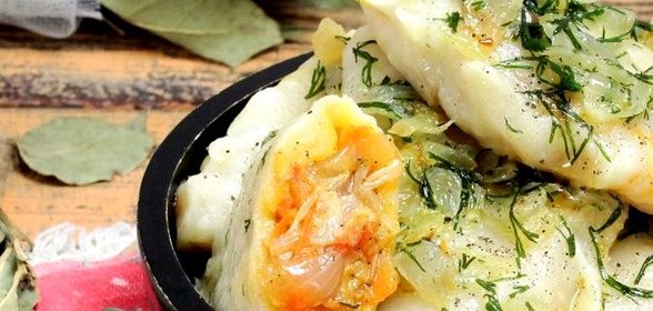 Постные вареники с капустой