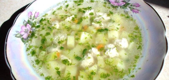 Картофельный суп с куриными фрикадельками