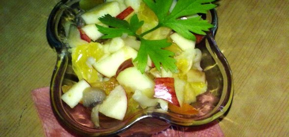 Салат из шампиньонов и перца