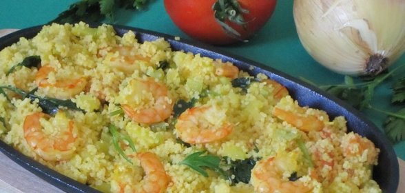 Кускус с креветками