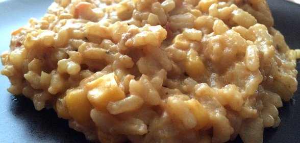 Ризотто с красным вином и кукурузой