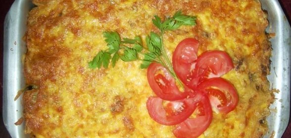 Макаронная запеканка в духовке с фаршем