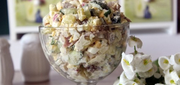 Праздничный мясной салат Трио