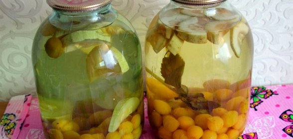 Компот из алычи с кабачком