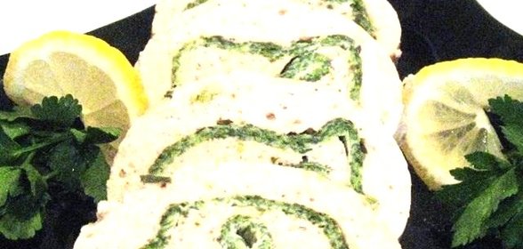 Рулет-суфле со шпинатом и рыбой