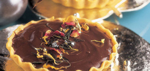 Шоколадные тарталетки с зеленым чаем