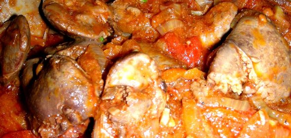 Жаркое из куриной печени