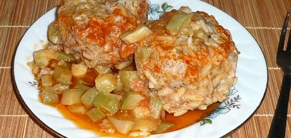 Ежики на кабачковой подушке