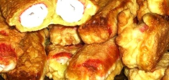 Фаршированные крабовые палочки в кляре