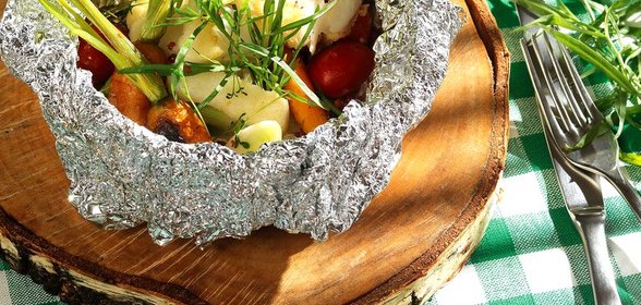 Палтус, запеченный в фольге