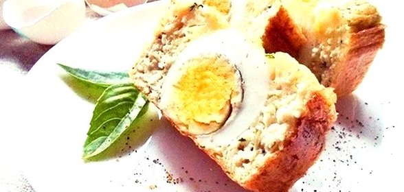 Запеченный омлет с куриным филе