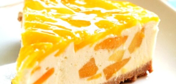 Персиковый чизкейк без выпечки
